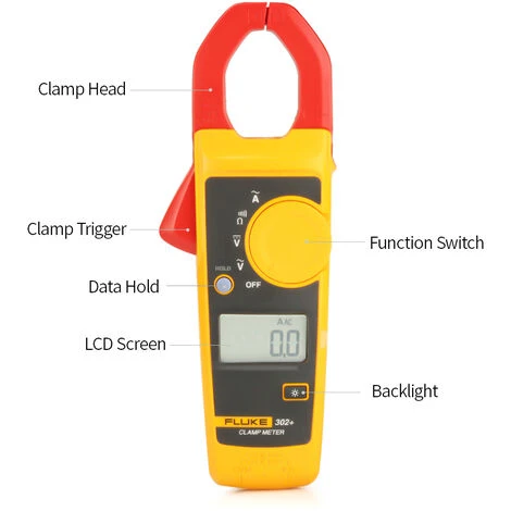 FLUKE F302 + Handklemmenanzeige LCD-Anzeige Digitale Klemme Multimeter Klemmtyp Universalzahler Amperemeter AC / DC-Spannungsmesser 400A Wechselstrom 600V DC / AC-Spannungsklemmenmesser,Orange 4 FLUKE F302 + Handklemmenanzeige LCD-Anzeige Digitale Klemme Multimeter Klemmtyp Universalzahler Amperemeter AC / DC-Spannungsmesser 400A Wechselstrom 600V DC / AC-Spannungsklemmenmesser,Orange – Bild 4